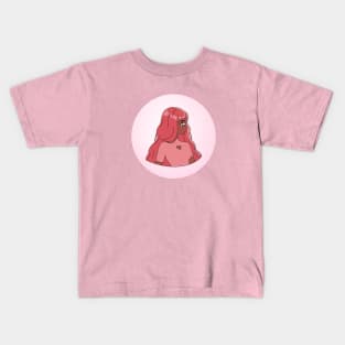 Pretty Pink Black Anime Girl Design Kids T-Shirt